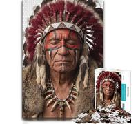 Detailed Jigsaw Puzzle for Adults, Native American Chief Portrait, 1000 PCS