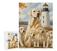 Detailed Labrador Family by The Lighthouse Art Puzzle for Adults, 500 PCS, An Engaging Indoor Activity for Quiet Evenings, for Cosy Nights