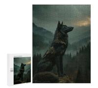 Detailed Majestic Wolf in Misty Mountains Jigsaw Puzzle, 500 PCS, for Adults, A Rewarding Pastime for Dedicated Jigsaw Fans, for Family Fun