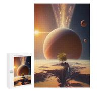 Detailed Mars Oasis Desert Life Art Puzzle for Adults, 1000 PCS, A Satisfying Project for Experienced Puzzlers, for Puzzle Fans