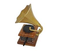 Detailed Miniature Phonograph Dollhouses Display Enhances Living Room Pretend Play Accessories Doll Room Vintage Gramophone Figurine