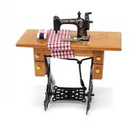 Detailed Miniature Sewing Machine Dollhouses Display Enhances Living Room Pretend Play Accessories Collectible Dollhouses Items