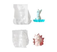 Detailed Mold Foxes Shape Crafting Creative Silicone Mold Hand-Making Ornament for Creating Resin Art Epoxy Resin