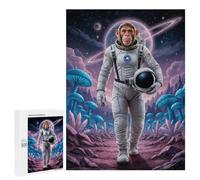 Detailed Monkey Astronaut on Alien Planet Jigsaw Puzzle, 500 PCS, for Adults, A Creative Way to Unwind after A Busy Day, for Family Nights