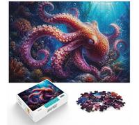Detailed Octopus Illustration on Black Backgr Jigsaw Puzzle, 1000 Piece | For winter days with time to puzzle, this 1000-piece jigsaw puzzle for adults offers 1000 pieces for the Christmas break.