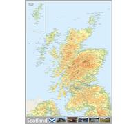 Detailed Physical Map of Scotland - Size A1-59.4 x 84.1 cm