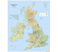 Detailed Physical Map of the British Isles - 100 x 120 cm - Size
