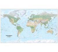 Detailed Physical Map of the World - Size - 73 x 118.9 cm - Paper Laminated