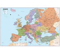 Detailed Political Map of Europe - Size A0-84.1 x 118.9 cm - Vinyl | Detailed Laminated Wall Map, Ideal For Home, Office Or Classroom Display.