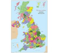 Detailed Political Map of the United Kingdom - Size A1-59.4 x 84.1 cm