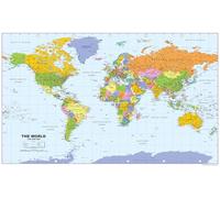 Detailed Political Map of the World - Size - 52 x 84.1 cm - Paper Laminated | Detailed Laminated Wall Map, Ideal For Home, Office Or Classroom Display.