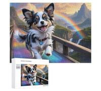 Detailed Rainbow Bridge Dog Heaven Painting Art Puzzle for Adults, 500 PCS, A Satisfying Project for Experienced Puzzlers, for Cosy Nights