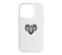Detailed Ram Head Vector Illustration Case for iPhone 14 Pro