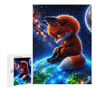Detailed Sad Fox Sitting on Earth Jigsaw Puzzle, 500 PCS, for Adults, A Creative Way to Unwind after A Busy Day, for Family Nights
