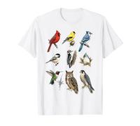 Detailed Scientific North American Bird Species Value Graphic T-Shirt, Men, White, M