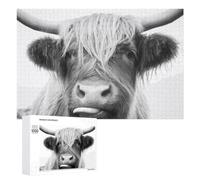 Detailed Scottish Highland Cattle Jigsaw Puzzle, 1000 PCS, for Adults, A Creative Way to Unwind after A Busy Day, for Family Nights