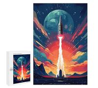 Detailed Space Rocket Blast Off Art Puzzle for Adults, 1000 PCS, Versatile Leisure for Adults Who Enjoy Jigsaws, for Family Fun