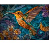 Detailed Stained Glass Artwork Floral Radiant Glow Puzzles for Adults, Impossible Hard Difficult Challenging Jigsaw_300pcs