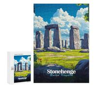 Detailed Stonehenge Illustration Jigsaw Puzzle, 300 PCS, for Adults, A Creative Way to Unwind after A Busy Day, for Cosy Nights Indoors