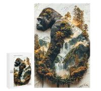 Detailed The Gorilla's Verdant Reign Jigsaw Puzzle, 1000 PCS, for Adults, A Creative Way to Unwind after A Busy Day, for Creative Downtime