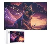 Detailed Thunderstorm Adventure Dog Art Puzzle for Adults, 1000 PCS, A Focused Activity for Patient Adult Puzzlers, for Quiet Evenings