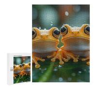 Detailed Two Orange Frogs in The Rain Jigsaw Puzzle, 500 PCS, for Adults, Shared Puzzle Time for Family And Friends, for Indoor Play