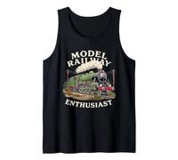 Detailed UK Steam British Model Railway Enthusiast UK Train Tank Top