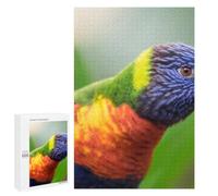 Detailed Vibrant Rainbow Lorikeet Portrait Jigsaw Puzzle, 1000 PCS, for Adults, A Creative Way to Unwind after A Busy Day, for Family Nights