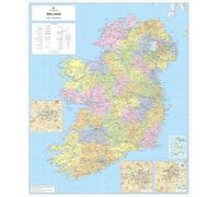 Detailed Wall Map Poster Of Ireland Laminated 84cm x 100cm