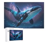 Detailed Whale in Space Wallpaper-12 Jigsaw Puzzle, 1000 PCS, for Adults, A Creative Way to Unwind after A Busy Day, for Cosy Nights Indoors