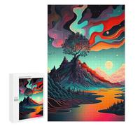 Detailed Whimsical Sunset Landscape -2 Jigsaw Puzzle, 1000 PCS, for Adults, A Creative Way to Unwind after A Busy Day, for Indoor Play