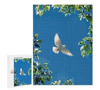 Detailed White Dove Flying in Blue Sky Jigsaw Puzzle, 500 PCS, for Adults, Shared Puzzle Time for Family And Friends, for Quiet Evenings