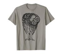 Detailed Wise Owl Black Line Art Illustration T-Shirt