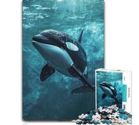 Detailed Wooden Jigsaw, Adults, Majestic Orca Whale Killer, 1000 Pieces | A screen-free tabletop activity - an activity that can be paused and resumed during indoor leisure.