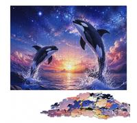 Detailed Wooden Jigsaw, Adults, Orca Whale Killer Wave, 1000 Pieces | For home use: Puzzle for Adults - home hobby for puzzle fans on weekends.