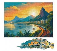 Detailed Wooden Jigsaw, Adults, Rio De Janeiro Cityscape, 1000 Pieces | Jigsaw Puzzle - structured assembly from border to image details on weekends.