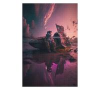 Detailed Wooden Jigsaw Puzzle for Adults, Cast Away Astronaut, 1000 PCS