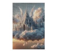 Detailed Wooden Jigsaw Puzzle for Adults, Floating Castle in The Clouds, 300 PCS