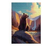 Detailed Wooden Jigsaw Puzzle for Adults, Into The Wild Bear King, 300 PCS