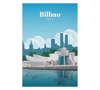 Detailed Wooden Jigsaw Puzzle for Adults, Visit Bilbao, 1000 PCS