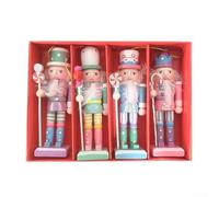 Detailed Wooden Nutcracker Ornaments 12CM Christmas Tree Decorations for a Traditional Look (A)