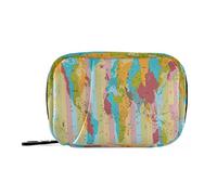 Detailed World Map with Standard Time Zones Colorful Pattern Pill Case with Removable Internal Plastic Boxes Organizer, Small Medicine Bag Holder Zippered Carrier for Travel Storage