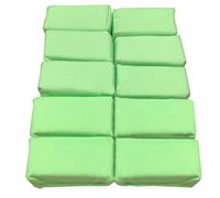 Detailer's Preference Suede Scratch-Free & Streak-Free Microfiber Coating Applicators, Minimal Absorption to Save Wax & Coatings with Hidden Stitching & Ergonomic Design, Green, 10-Pack