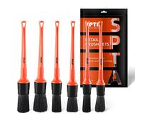 Detailing Brush Set, Car Detail Brush, 6 Different Sizes, Premium Natural Hair Mixed Fibre, Plastic Handle, Car Detailing Brushes for Cleaning Wheels, Engine, Interior, Ventilation Slots -BRFCD15