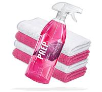 detailmate GYEON Q²M Prep Car Paint Preparation Set 1 Litre + 2 x Premium Microfibre Cloths 320 GSM 40 x 40 cm White + 2 x Premium Microfibre Cloths 320GSM 40 x 40 cm Pink