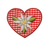 Details. Kids and Hits Fusible Check Heart with Edelweiss red