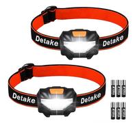 Detake Kids Head Torch, 2 Pack Super Bright Lightweight LED Headlamp with 3 Lighting Modes, Battery Powered Waterproof LED Head Torch Flashlight for Cycling, Running, Hiking, Camping, Fishing, Hiking