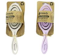 Detangle Hair Brush 2 Pack, Eco Friendly Colours Pink & Oatmeal By CS Beauty