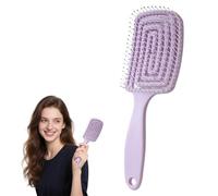 Detangle Hair Brush, Curved Vent Brush & Hair Detangler, Easy Detangling Vented Styling Comb Salon for Long Thick Curly Straight Dry Wet Hairs, Styling Hair Brush for Women & Men (Light Purple)