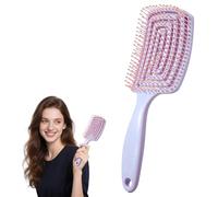 Detangle Hair Brush, Curved Vent Brush & Hair Detangler, Easy Detangling Vented Styling Comb Salon for Long Thick Curly Straight Dry Wet Hairs, Styling Hair Brush for Women & Men (Purple)